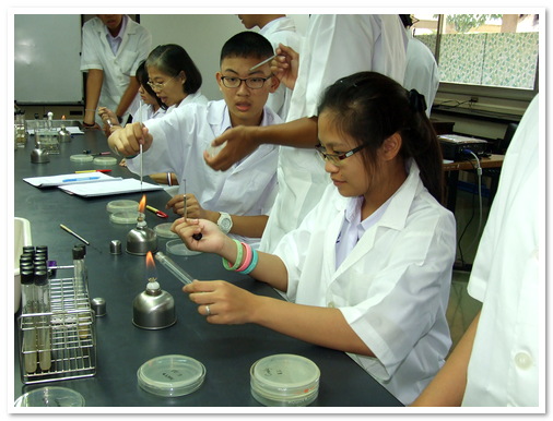 ทักษะปฏิบัติการด้านจุลชีววิทยา โรงเรียนเบญจมราชูทิศ ราชบุรี