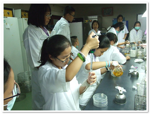 ทักษะปฏิบัติการพื้นฐานจุลชีววิทยา โรงเรียนเบญจมราชูทิศ ราชบุรี